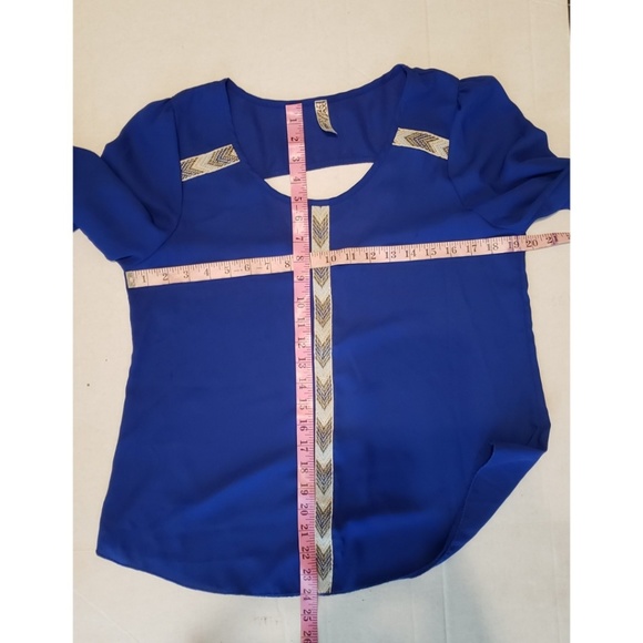 💥Must Bundle💥 Bella D Blue 3/4 Sleeve Cutout Blouse Large - Picture 6 of 6